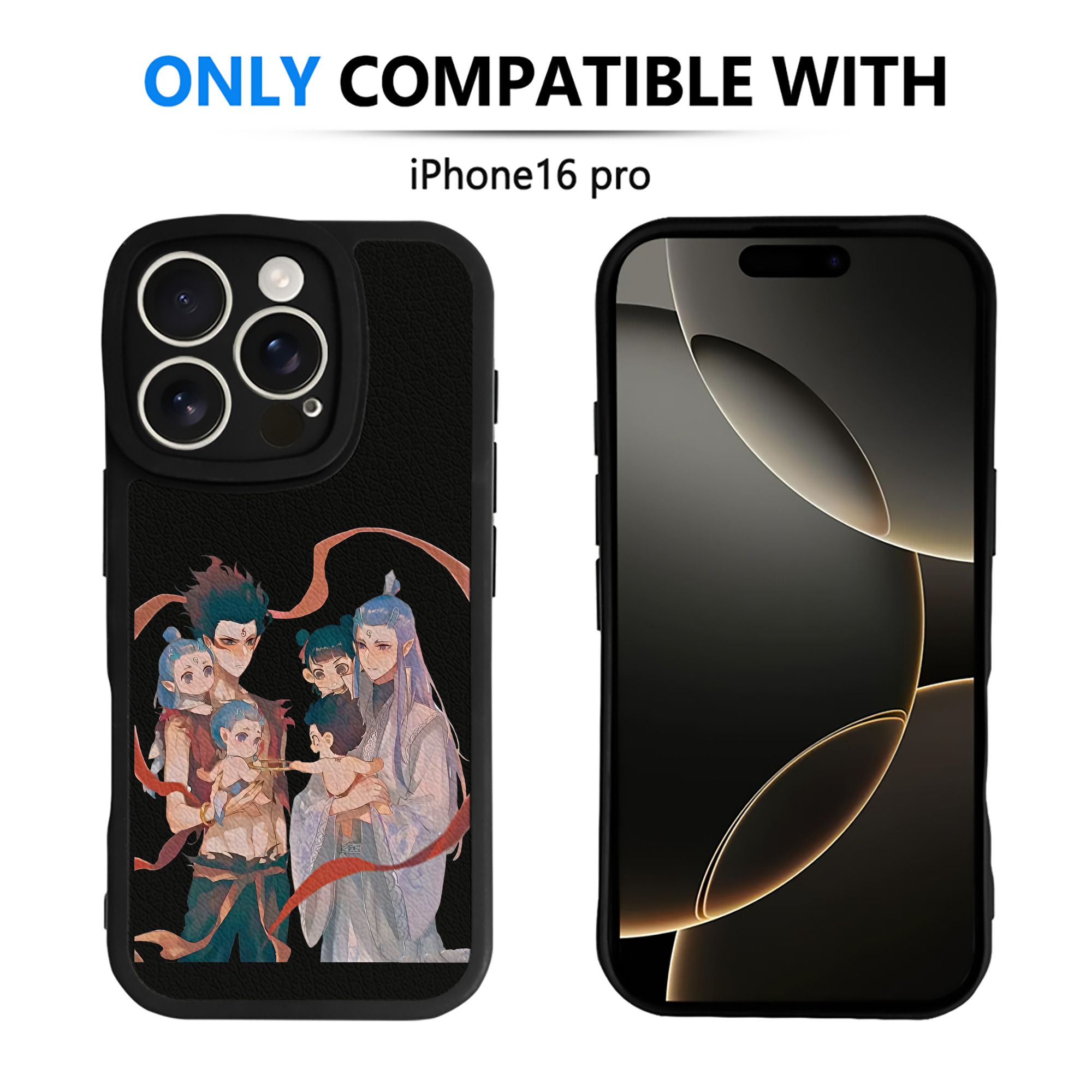 （画像用） Ne Zha 2 ナタ 魔童の大暴れ 【iPhone 16シリーズ対応】シリコンスマホケース（レザー調） 材質：シリコン